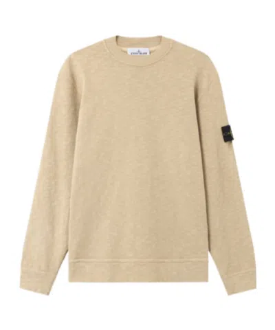 Stone Island Regular-fit Crewneck Sweatshirt With Side Inlays In Brown