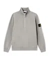 Stone Island Regular-fit Half-zip Sweatshirt With Ribbed Inlays In Gray