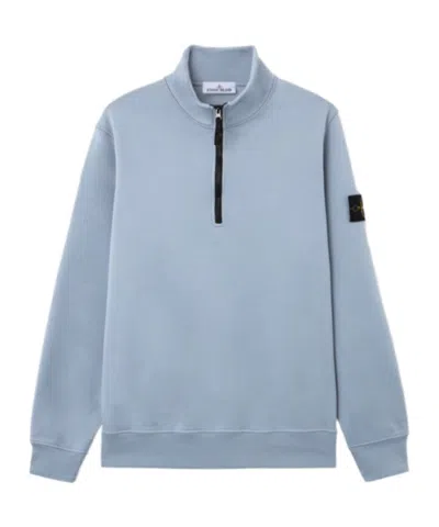 Stone Island Regular-fit Half-zipper Sweatshirt In Blue