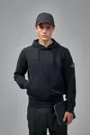 Stone Island Regular Fit Hooded Sweatshirt With Pouch Pocket In Black