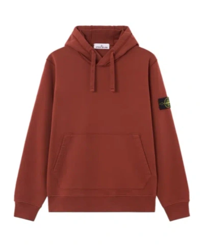 Stone Island Regular-fit Hooded Sweatshirt With Pouch Pocket In Brown