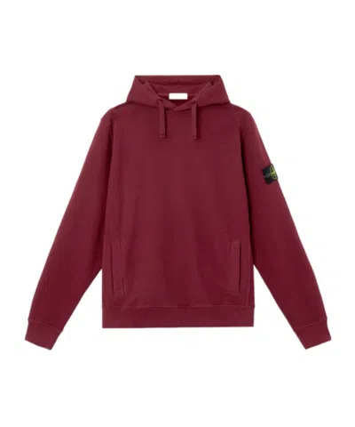 Stone Island Regular-fit Hooded Sweatshirt With Pouch Pocket In Burgundy