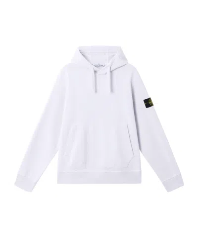 Stone Island Regular-fit Hooded Sweatshirt With Pouch Pocket In White