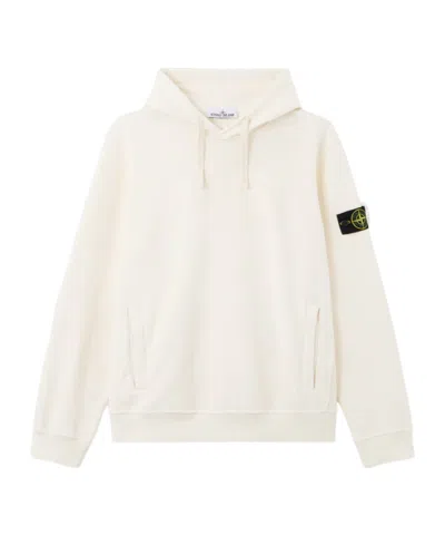Stone Island Regular-fit Hooded Sweatshirt With Pouch Podket In Neutral