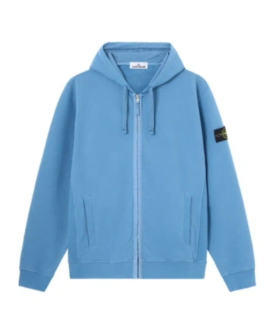 Stone Island Regular-fit Hooded Zip-up Sweatshirt With Pockets In Blue