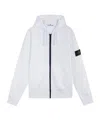Stone Island Regular-fit Hooded Zip-up Sweatshirt With Pockets In White