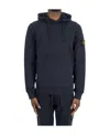 Stone Island Relaxed Fit Black Hoodie In Blue