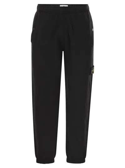 Stone Island Regular Fit Jogger Trousers With Seasonal Pocket In Black