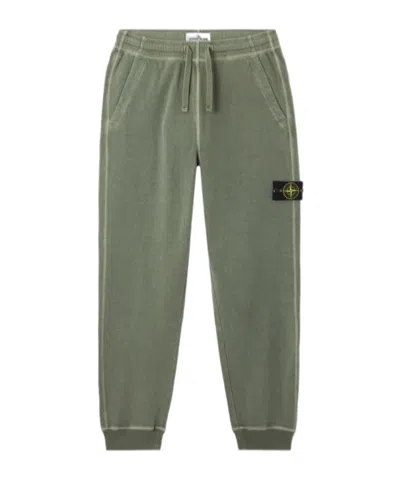 Stone Island Regular Fit Joggers With Slub Effect And Pocketts In Green