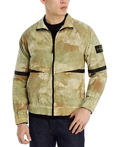 Stone Island Regular Fit Pixelated Camo Jacket In Green