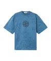 Stone Island Relaxed-fit Printed T-shirt With Textured Fabric In Blue