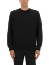 Stone Island Light Rws Pure Wool Sweater In Black