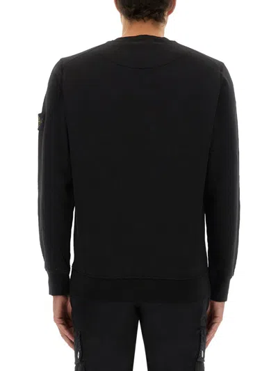 Stone Island Regular Fit Sweatshirt In Organic Cotton In Black