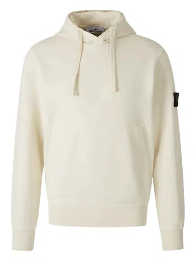Stone Island Regular Fit Sweatshirt With Hood And Kangaroo Pocket In Neutral
