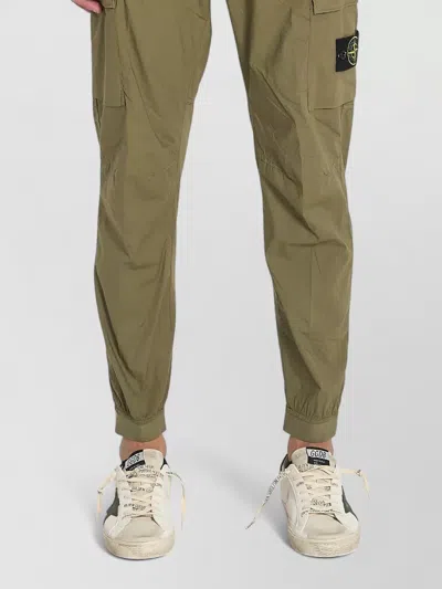 Stone Island Regular Fit Tapered Cargo Cotton Pants In Green