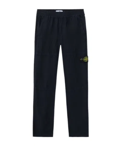 Stone Island Regular Fit Trousers With Elasticated Waistband In Blue