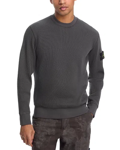 Stone Island Regular Fit Waffle Knit Sweatshirt In Charcoal