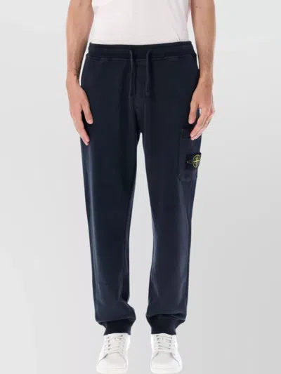 Stone Island Regular Jogging Trousers Cargo Pocket In Blue