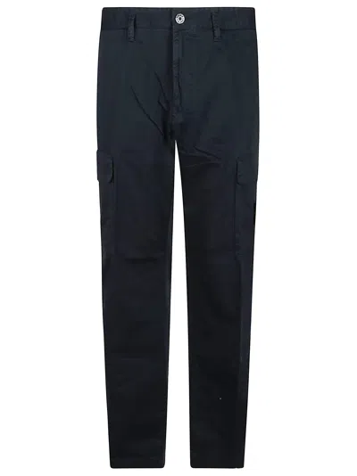 Stone Island Logo Patch Regular Fit Cargo Pants In Blue