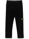 Stone Island Black Cotton Jogging Trousers With Logo Men