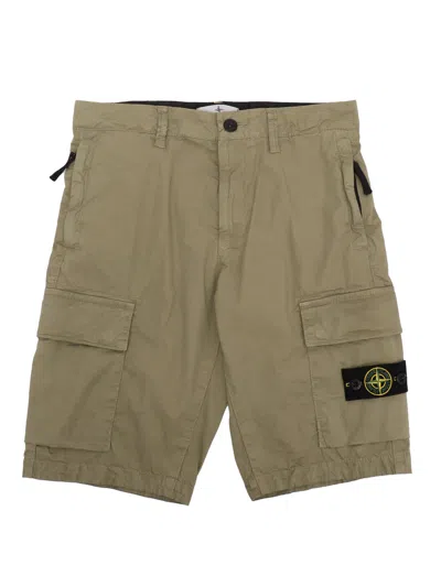 Stone Island Kids' Regular Shorts In Brown