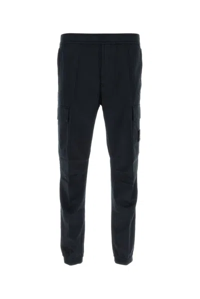 Stone Island Regular Tapered Fit Cargo Trousers In Blu