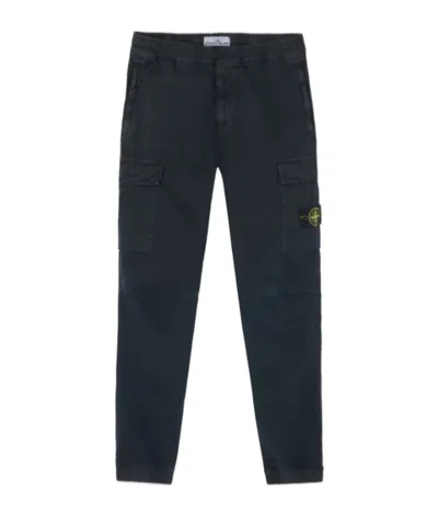 Stone Island Regular-tapered-fit Cargo Pants With Elasticated Waistband In Blue