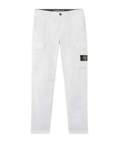 Stone Island Regular Tapered-fit Cargo Trousers With Zipper Pockets In Pearl Grey