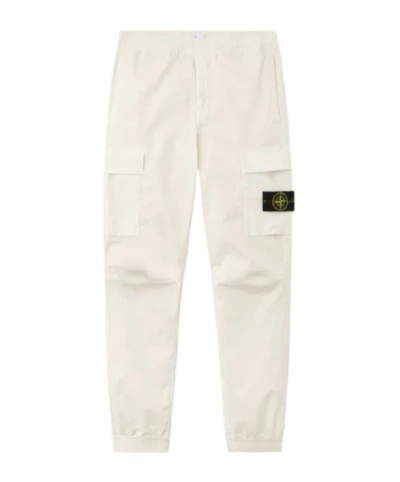 Stone Island Regular-tapered-fit Cargo Trousers With Drawstring Waistband In Neutral
