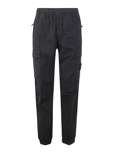 Stone Island Regular Tapered Trousers In Blue
