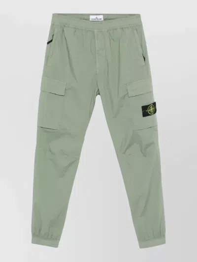 Stone Island Regular Tapered Trousers Cargo Pockets Elastic In Green