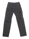 Stone Island Belt-loop Tapered Pants In Gray