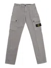 Stone Island Compass-badge Tapered-leg Trousers In Gray