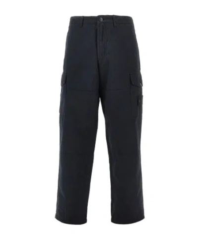 Stone Island Regular-fit Cargo Pants With Paneled Construction In Blue