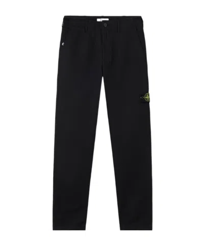 Stone Island Regular-fit Chino Trousers With Pockets In Black