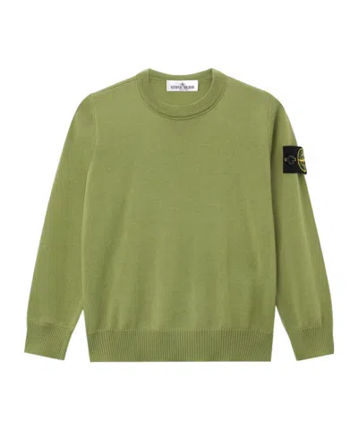 Stone Island Regular-fit Crewneck Jumper With Ribbed Trims In Green