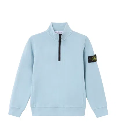 Stone Island Regular-fit Half-zip Sweatshirt With Ribbed Bands In Blue