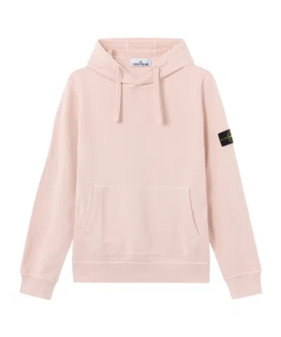 Stone Island Regular-fit Hooded Sweatshirt With Pouch Pocket In Pink