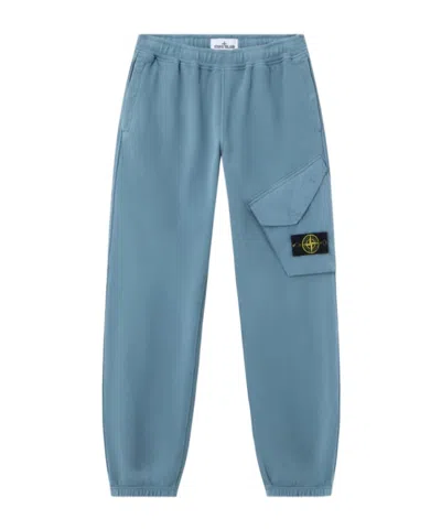 Stone Island Regular-fit Joggers With Elasticated Cuffs In Blue
