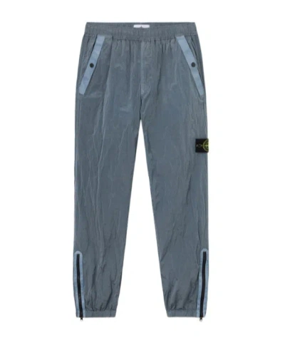 Stone Island Regular-fit Joggers With Zipped Cuffs And Elastic Waist In Blue