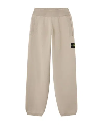 Stone Island Regular-fit Knit Joggers With Elastic Drawstring Waist In Neutral