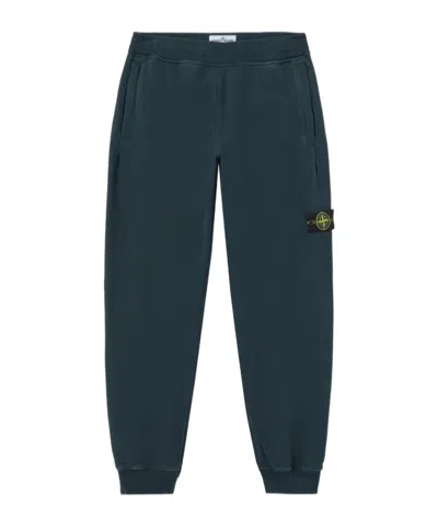 Stone Island Regular-fit Sweatpants With Ribbed Cuffs In Green