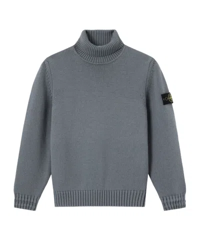 Stone Island Regular-fit Turtleneck Jumper With Cross Ribbing In Gray