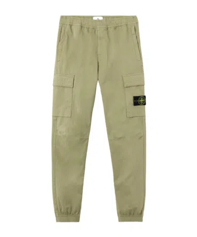 Stone Island Regular-tapered-fit Jogger Trousers With Elastic Waist In Green