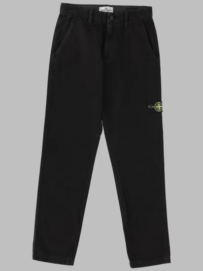 Stone Island Pantalone Regular In Black