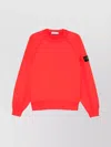 Stone Island Oversized Fit Crewneck Sweatshirt In Brushed Organic Cotton Fleece Clothing In Red