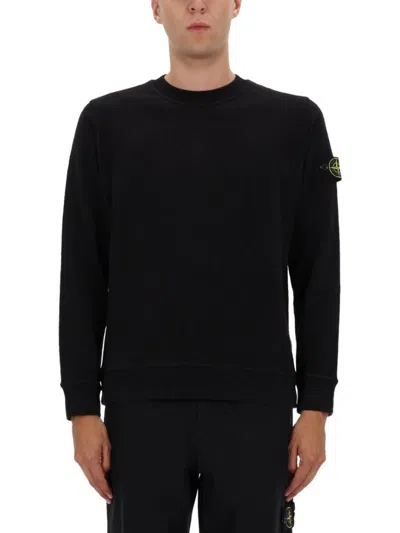 Stone Island Relaxed Fit Black Cotton Sweatshirt