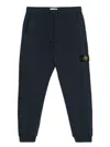 Stone Island Compass Patch Drawstring Jogger Pants In Blue
