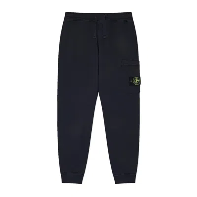 Stone Island Relaxed Fit Blue Trousers With Cargo Pocket In Black