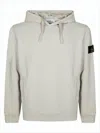 Stone Island Relaxed Fit Cotton Hoodie With Distinctive Compass Patch In Neutral